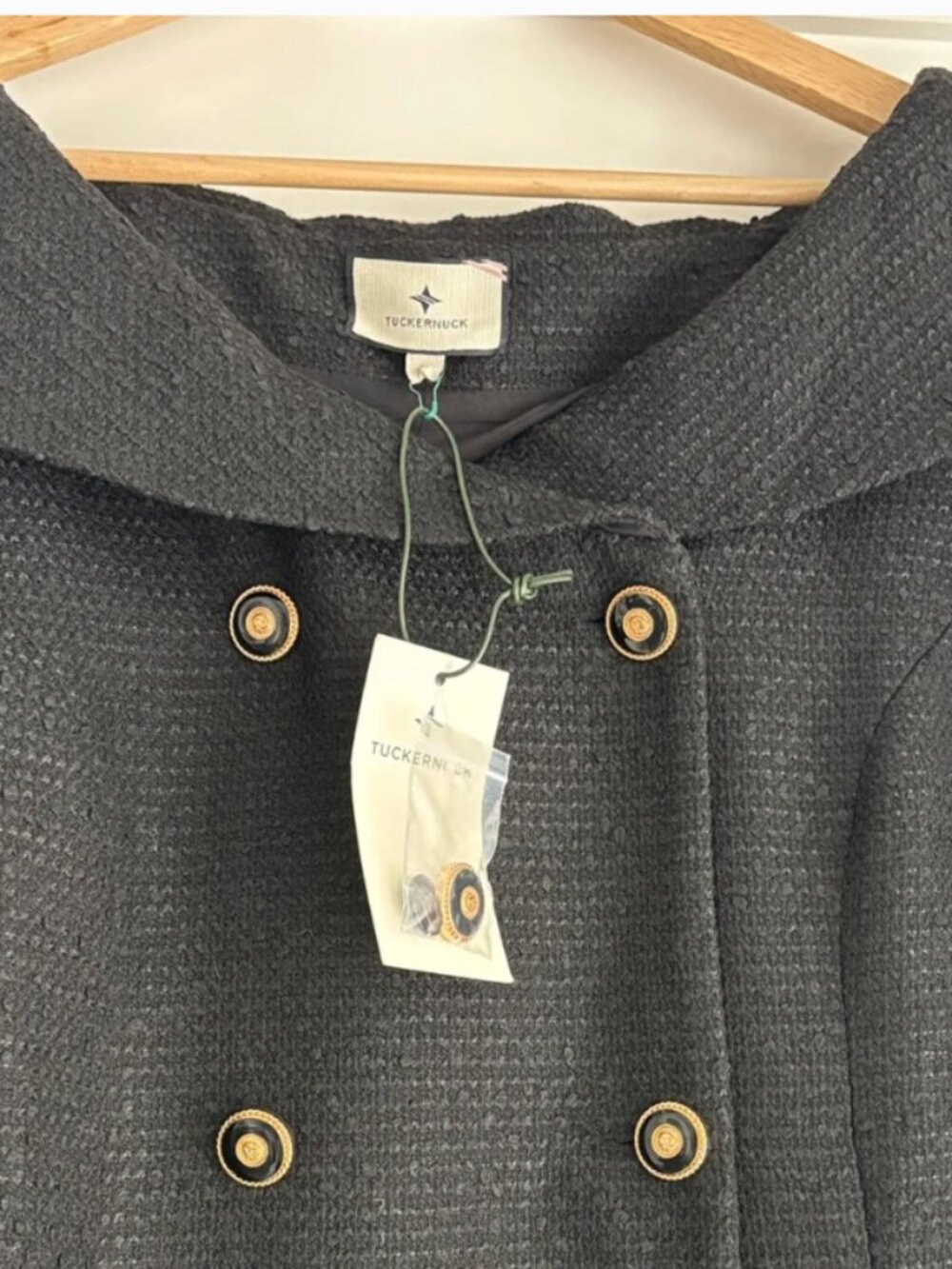 NWT Tuckernuck Black Tweed Blanche Dress Large - Picture 3 of 6